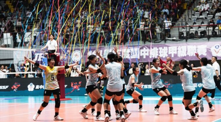 中市排球小將馬力十足 國中排球甲級聯賽 雙十女排封后、潭秀男排奪殿軍